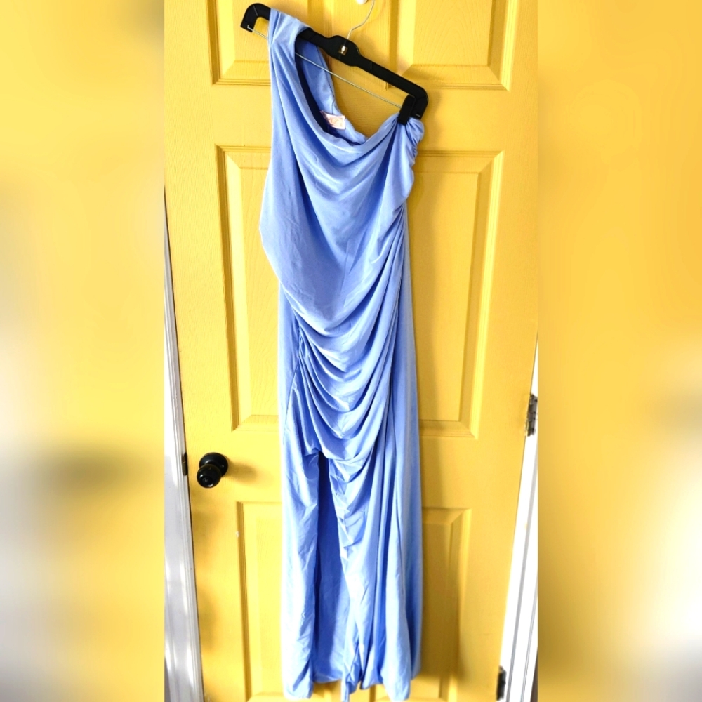 NWT Elegant Club L London Light Blue Draped Dress PLUS SIZE ♡size 14♡